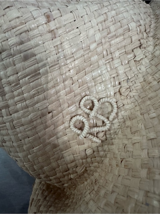 Monogram-Embellished Wide Brim Straw Hat - Natural
